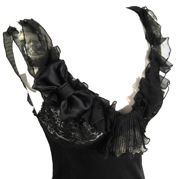 Claire LeFaye Lace Slip Dress Size Small Black Camisole Handmade Lingerie Vtg S - Picture 1 of 5